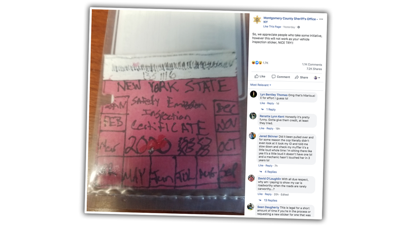 Illustration for article titled This Homemade New York State Inspection Sticker Really Nails It